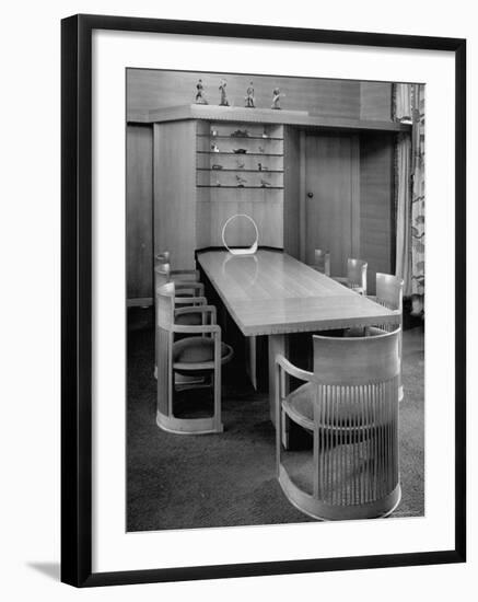 Dining Room Table and Chairs Designed by Architect Frank Lloyd Wright-Frank Scherschel-Framed Photographic Print