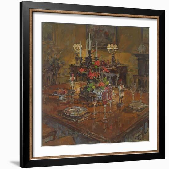 Dining Room with Geraniums-Susan Ryder-Framed Giclee Print