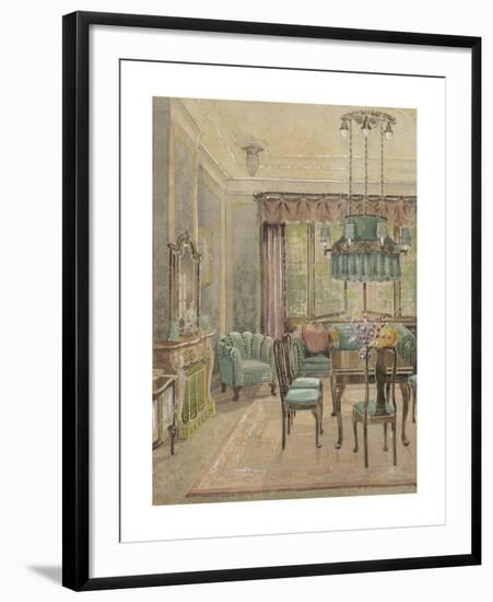 Dining Room with Green Sofa-The Vintage Collection-Framed Premium Giclee Print