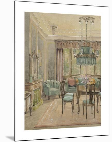 Dining Room with Green Sofa-The Vintage Collection-Mounted Premium Giclee Print
