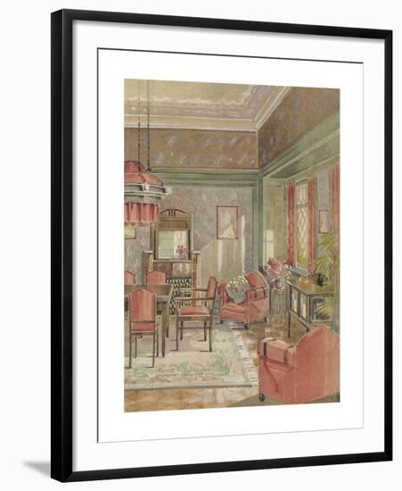 Dining Room with Red Chairs-The Vintage Collection-Framed Premium Giclee Print