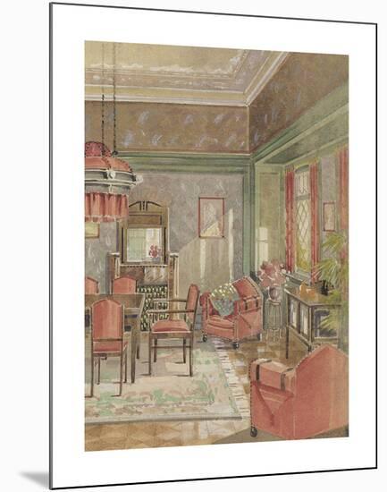 Dining Room with Red Chairs-The Vintage Collection-Mounted Premium Giclee Print