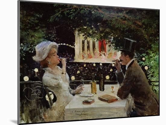 Dinner at Les Ambassadeurs, c.1882-Jean Béraud-Mounted Giclee Print