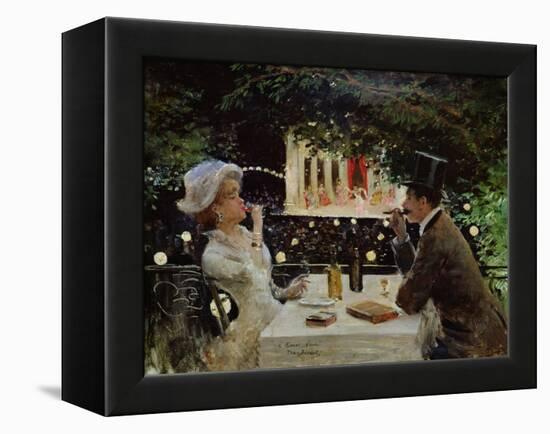 Dinner at Les Ambassadeurs, c.1882-Jean Béraud-Framed Premier Image Canvas