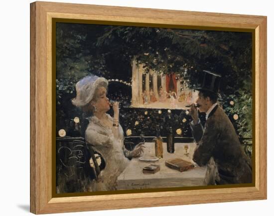 Dinner at "The Ambassadors"-Jean Béraud-Framed Premier Image Canvas