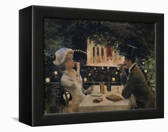 Dinner at "The Ambassadors"-Jean Béraud-Framed Premier Image Canvas