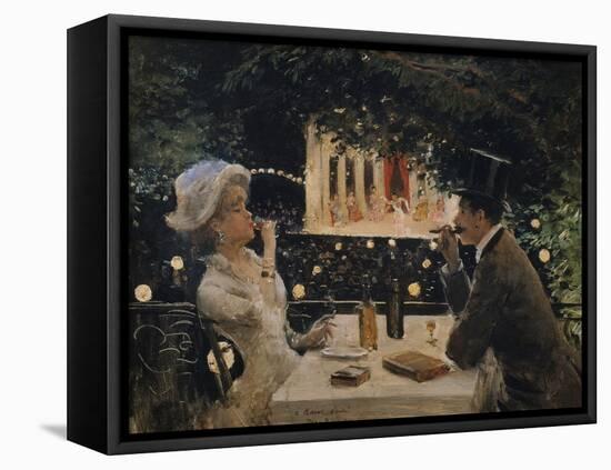Dinner at "The Ambassadors"-Jean Béraud-Framed Premier Image Canvas