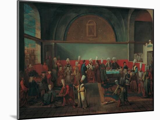 Dinner at the Palace in Honour of an Ambassador, 1720S-Jean-Baptiste Vanmour-Mounted Giclee Print