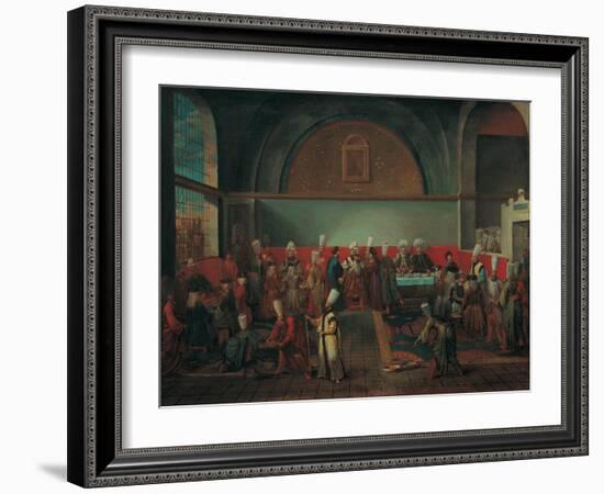 Dinner at the Palace in Honour of an Ambassador, 1720S-Jean-Baptiste Vanmour-Framed Giclee Print