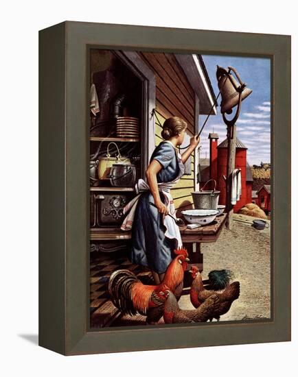 "Dinner Bell," October 21, 1944-Stevan Dohanos-Framed Premier Image Canvas