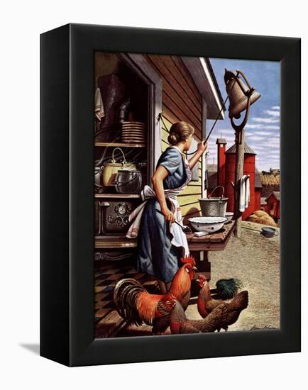 "Dinner Bell," October 21, 1944-Stevan Dohanos-Framed Premier Image Canvas