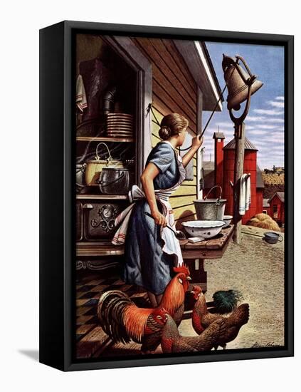 "Dinner Bell," October 21, 1944-Stevan Dohanos-Framed Premier Image Canvas