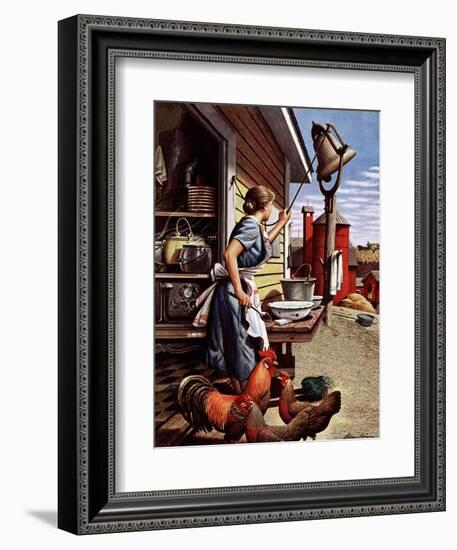 "Dinner Bell," October 21, 1944-Stevan Dohanos-Framed Giclee Print