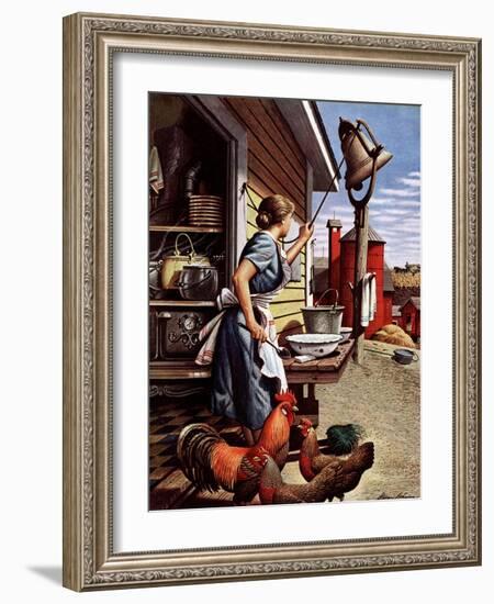 "Dinner Bell," October 21, 1944-Stevan Dohanos-Framed Giclee Print