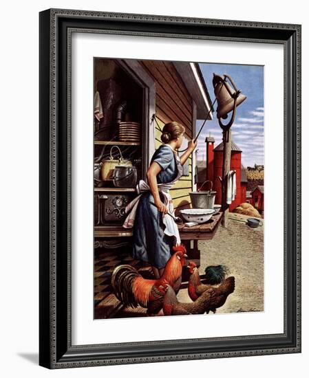 "Dinner Bell," October 21, 1944-Stevan Dohanos-Framed Giclee Print