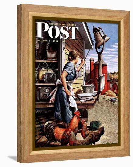 "Dinner Bell," Saturday Evening Post Cover, October 21, 1944-Stevan Dohanos-Framed Premier Image Canvas