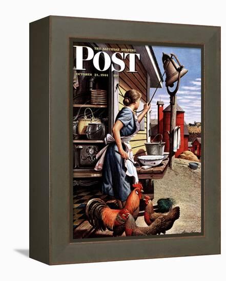 "Dinner Bell," Saturday Evening Post Cover, October 21, 1944-Stevan Dohanos-Framed Premier Image Canvas