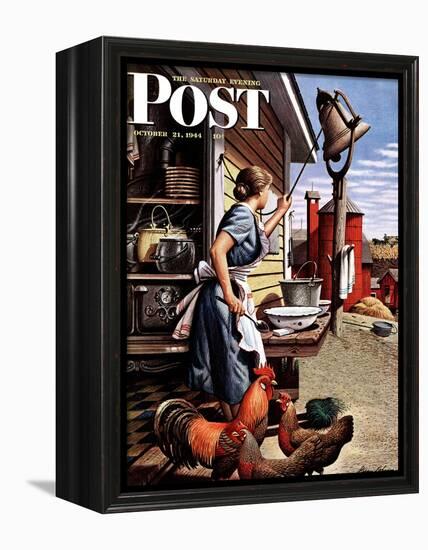 "Dinner Bell," Saturday Evening Post Cover, October 21, 1944-Stevan Dohanos-Framed Premier Image Canvas