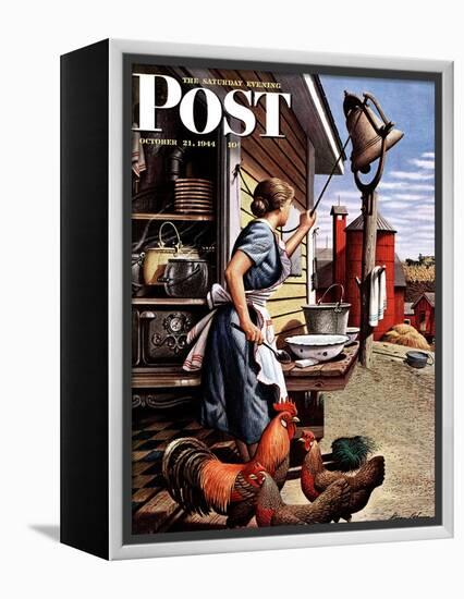 "Dinner Bell," Saturday Evening Post Cover, October 21, 1944-Stevan Dohanos-Framed Premier Image Canvas