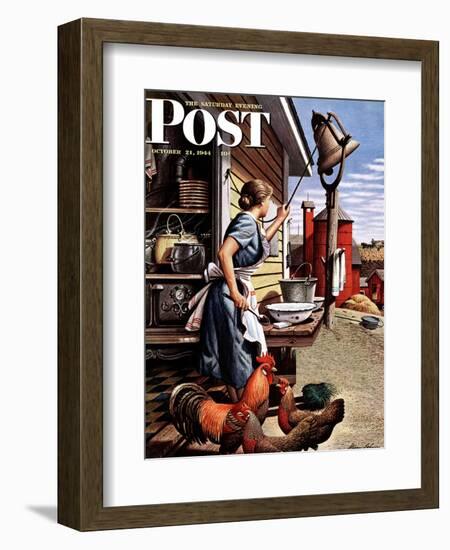 "Dinner Bell," Saturday Evening Post Cover, October 21, 1944-Stevan Dohanos-Framed Giclee Print