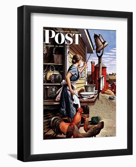 "Dinner Bell," Saturday Evening Post Cover, October 21, 1944-Stevan Dohanos-Framed Giclee Print