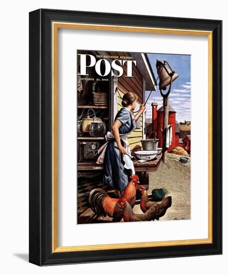 "Dinner Bell," Saturday Evening Post Cover, October 21, 1944-Stevan Dohanos-Framed Giclee Print