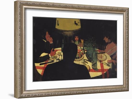 Dinner by Lamplight, 1899-Félix Vallotton-Framed Giclee Print