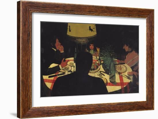 Dinner by Lamplight, 1899-Félix Vallotton-Framed Giclee Print