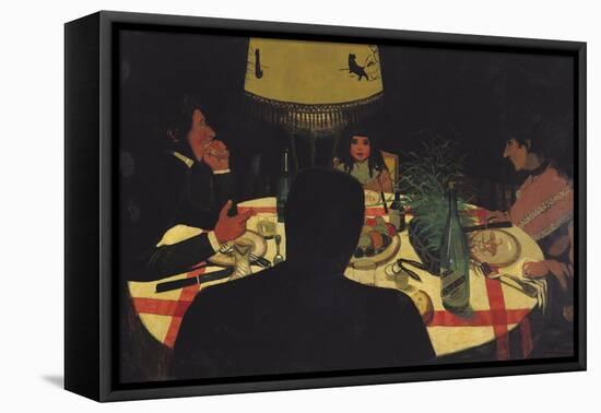 Dinner by Lamplight, 1899-Félix Vallotton-Framed Premier Image Canvas