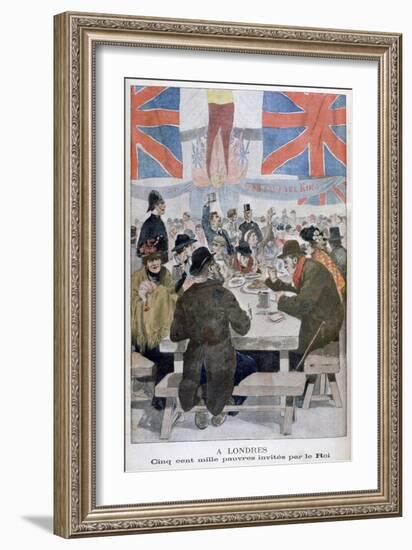 Dinner for the Poor in Celebration of the Coronation of King Edward VII, London, 1902-null-Framed Giclee Print