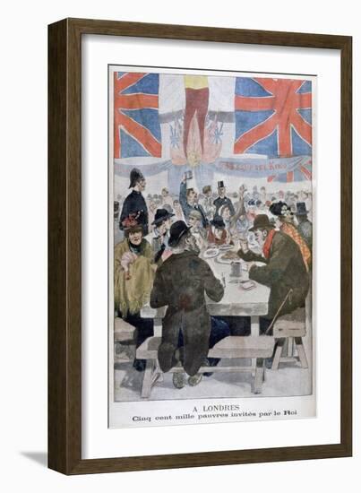 Dinner for the Poor in Celebration of the Coronation of King Edward VII, London, 1902-null-Framed Giclee Print