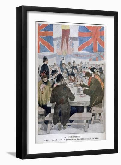 Dinner for the Poor in Celebration of the Coronation of King Edward VII, London, 1902--Framed Giclee Print