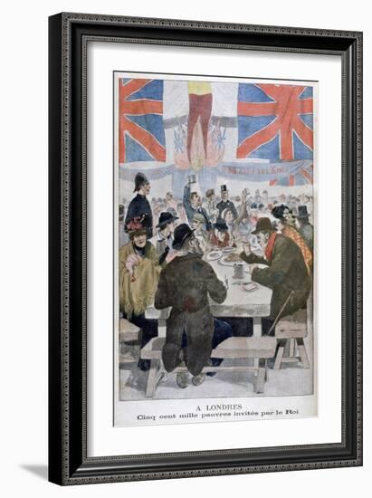 Dinner for the Poor in Celebration of the Coronation of King Edward VII, London, 1902-null-Framed Giclee Print