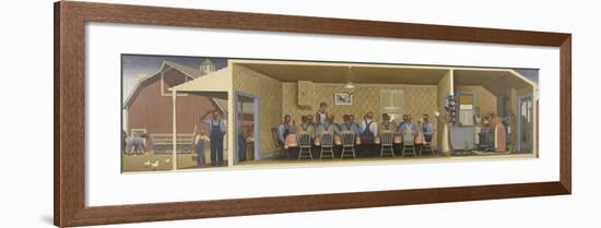 Dinner for Threshers, c.1934-Grant Wood-Framed Art Print