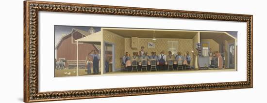 Dinner for Threshers, c.1934-Grant Wood-Framed Art Print