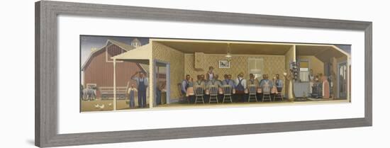 Dinner for Threshers, c.1934-Grant Wood-Framed Art Print