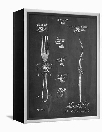 Dinner Fork Patent-null-Framed Stretched Canvas