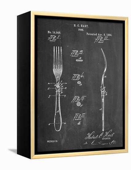 Dinner Fork Patent-null-Framed Stretched Canvas