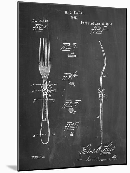Dinner Fork Patent-null-Mounted Art Print
