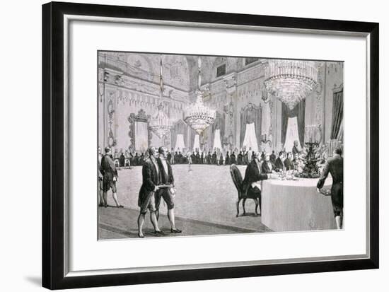 Dinner Given by King Victor Emmanuel Ii for Representatives of Both Houses, March 18, 1877-null-Framed Giclee Print