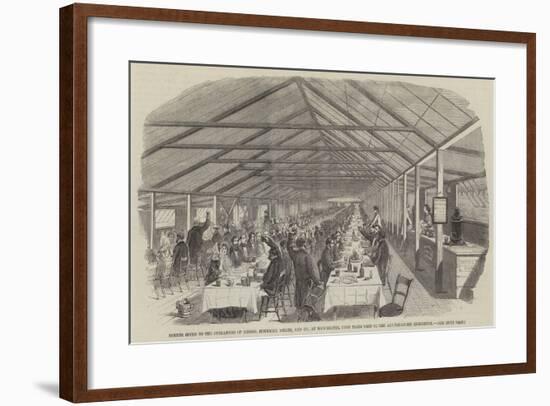 Dinner Given to the Operatives of Messers Horrocks-null-Framed Giclee Print