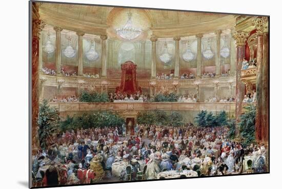 Dinner in the Salle des Spectacles at Versailles, 1854-Eugene Louis Lami-Mounted Giclee Print