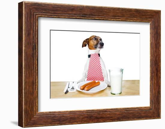 Dinner Meal at Table Dog-Javier Brosch-Framed Photographic Print