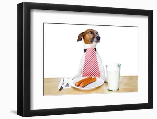 Dinner Meal at Table Dog-Javier Brosch-Framed Photographic Print