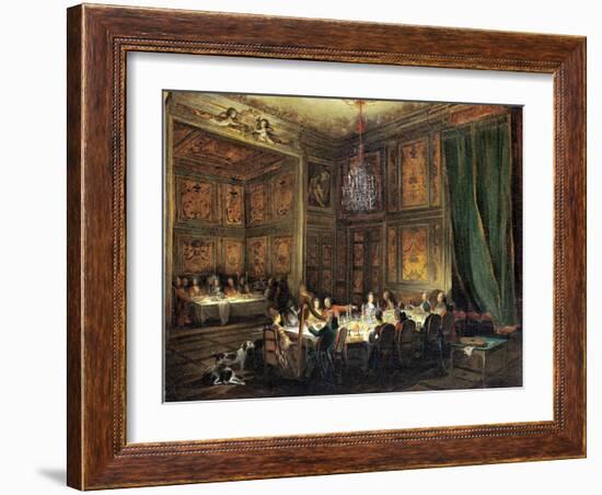 Dinner of the Prince of Conti (1717-76) in the Temple, 1766-Michel Barthélémy Ollivier-Framed Giclee Print