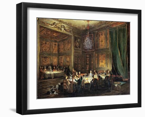 Dinner of the Prince of Conti (1717-76) in the Temple, 1766-Michel Barthélémy Ollivier-Framed Giclee Print