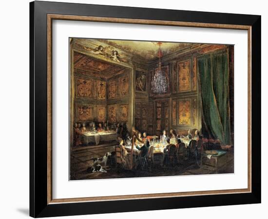 Dinner of the Prince of Conti (1717-76) in the Temple, 1766-Michel Barthélémy Ollivier-Framed Giclee Print