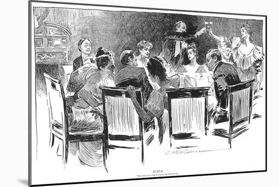 Dinner Party, 1894-Charles Dana Gibson-Mounted Giclee Print