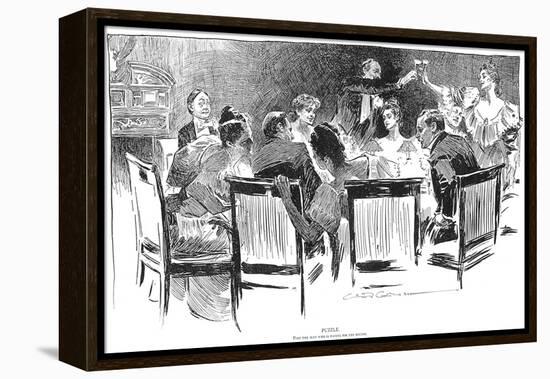 Dinner Party, 1894-Charles Dana Gibson-Framed Premier Image Canvas