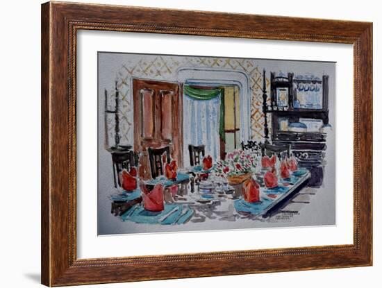 Dinner Party, Victorian Home, 2004, (Watercolor)-Anthony Butera-Framed Giclee Print